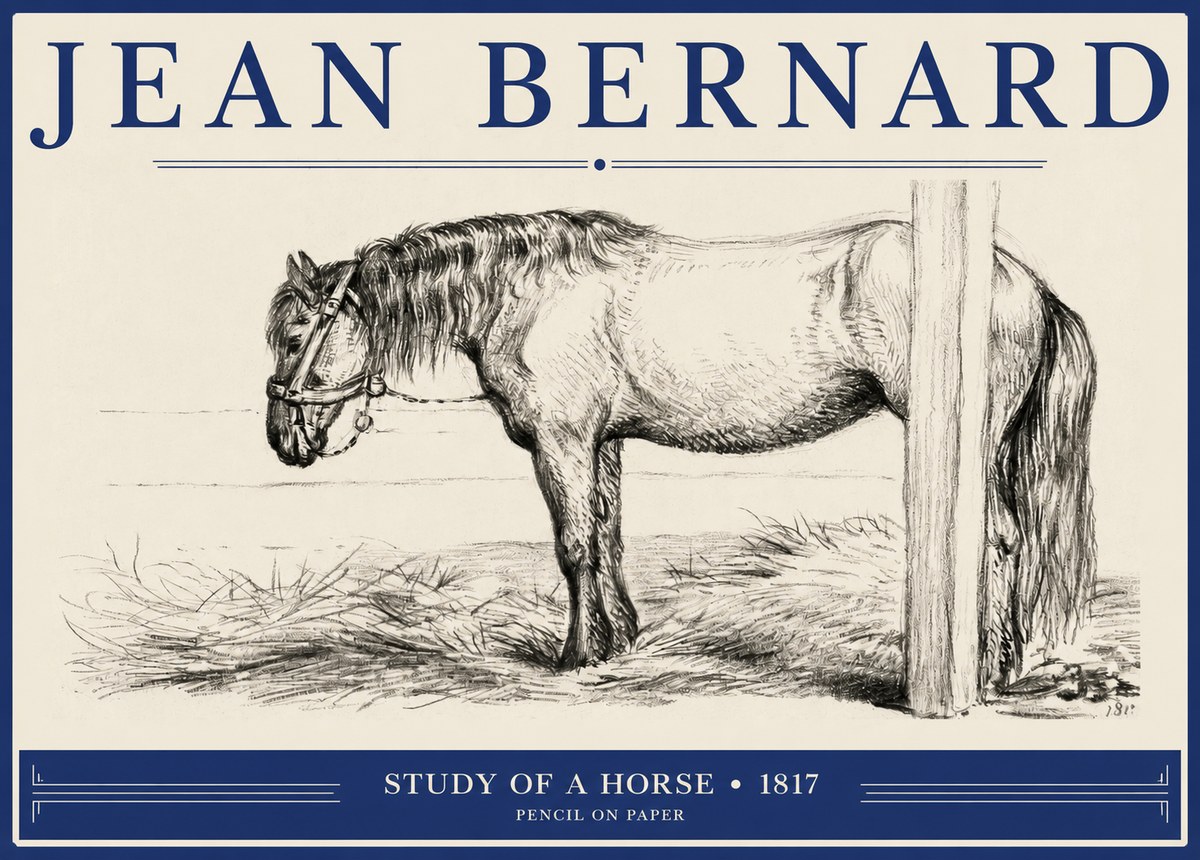 Jean Bernard Study of a Horse XII No2 - Poszter