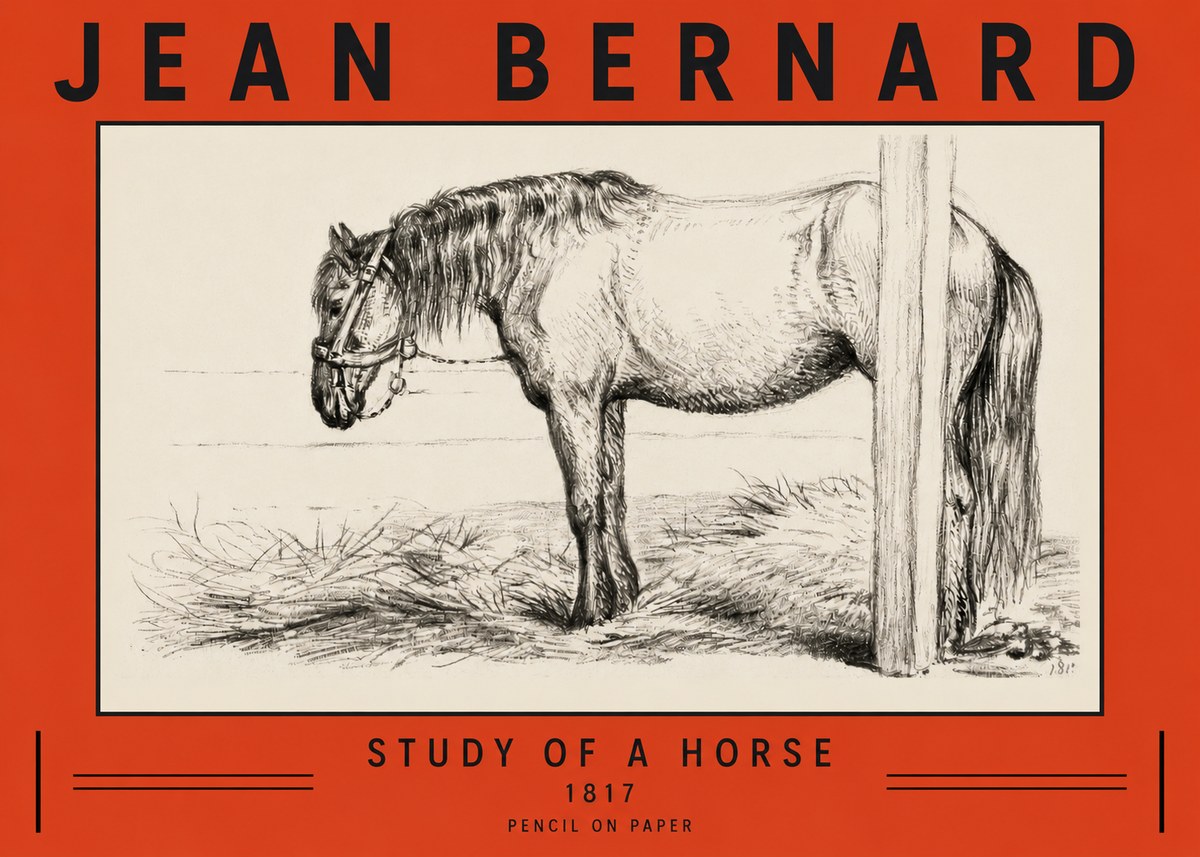Jean Bernard Study of a Horse XII No3 - Poszter