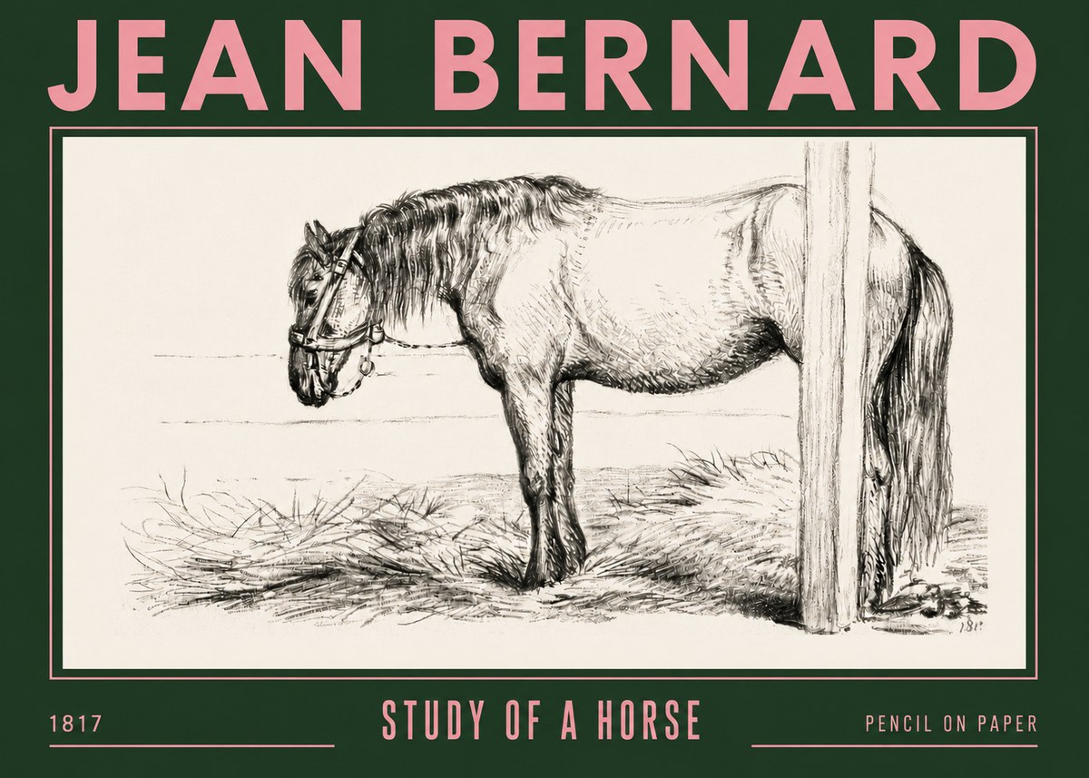 Jean Bernard Study of a Horse XII No4 - Poszter