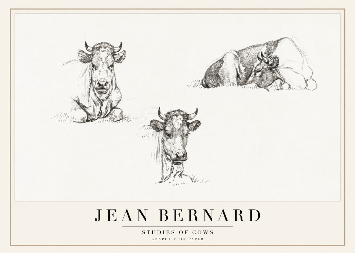 Jean Bernard Studies of Cows II No1 - Poszter