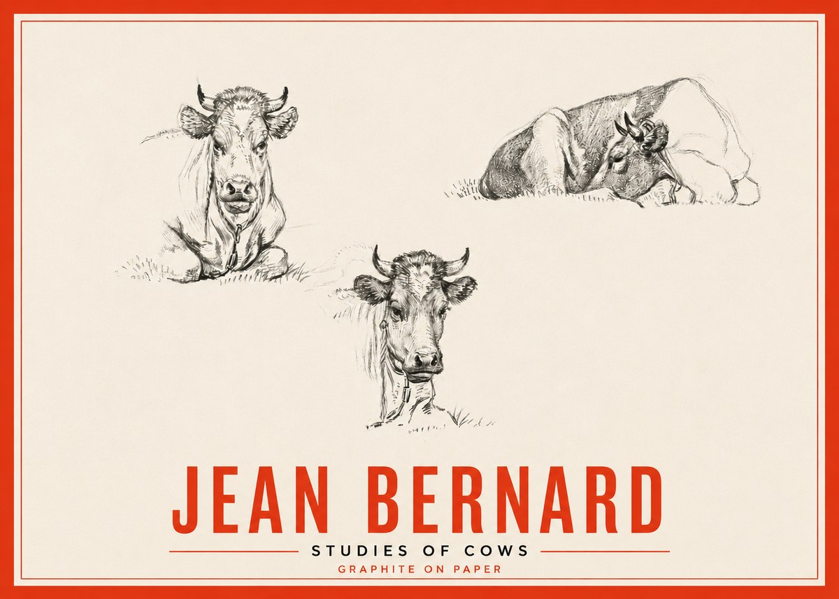 Jean Bernard Studies of Cows II No5 - Poszter