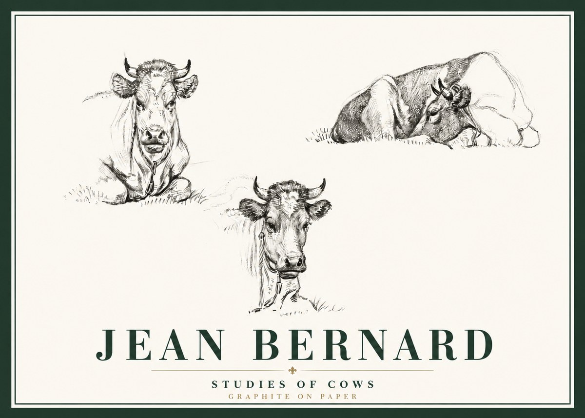 Jean Bernard Studies of Cows II No6 - Poszter