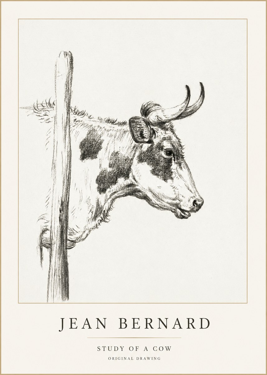 Jean Bernard Study of a Cow XVII No1 - Poszter