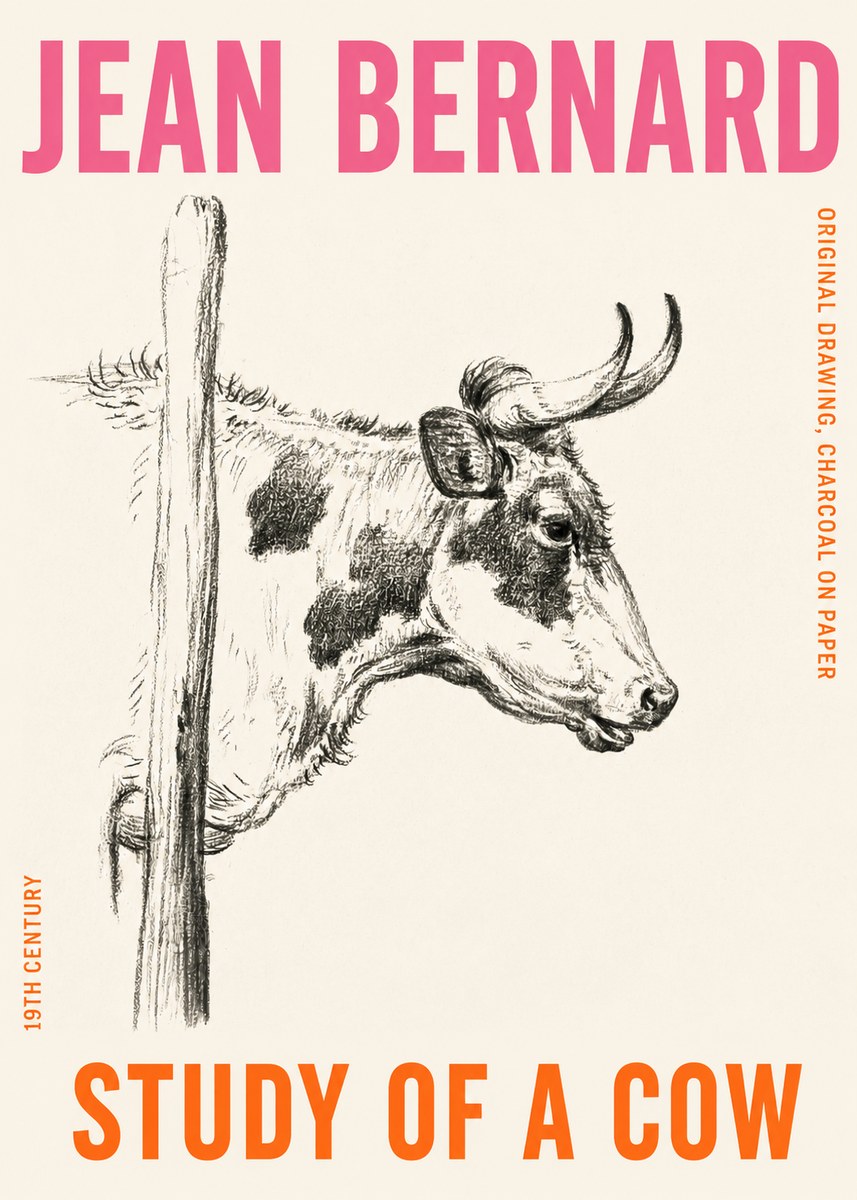Jean Bernard Study of a Cow XVII No4 - Poszter