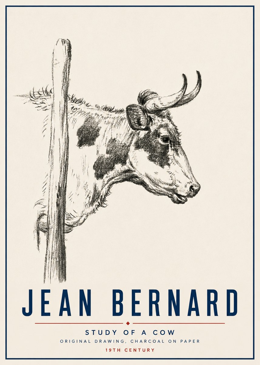 Jean Bernard Study of a Cow XVII No5 - Poszter