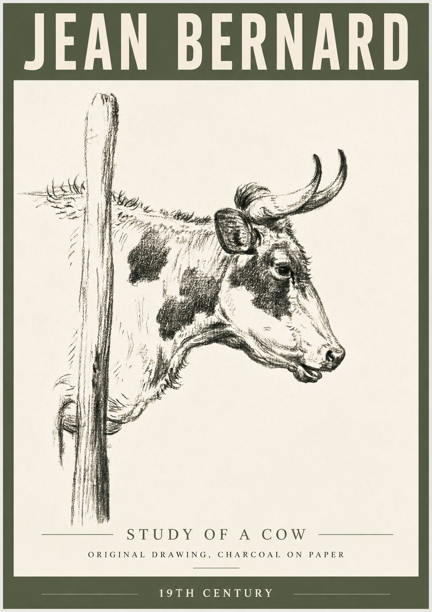Jean Bernard Study of a Cow XVII No6 - Poszter