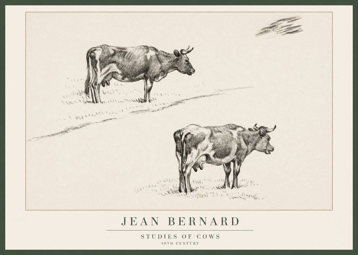 Jean Bernard Studies of Cows III No1 - Poszter