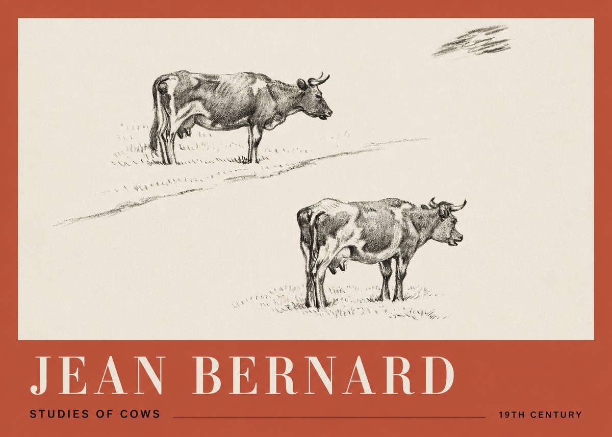 Jean Bernard Studies of Cows III No2 - Poszter