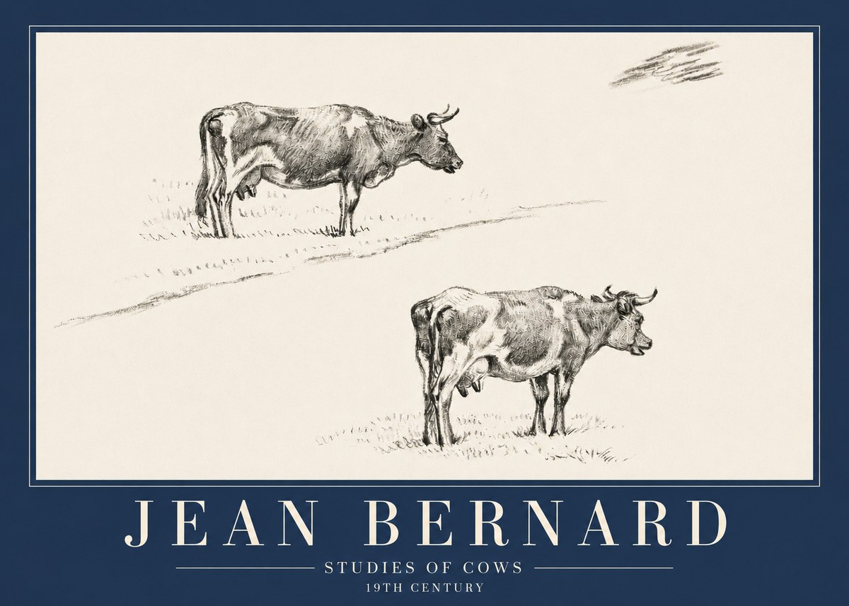 Jean Bernard Studies of Cows III No3 - Poszter