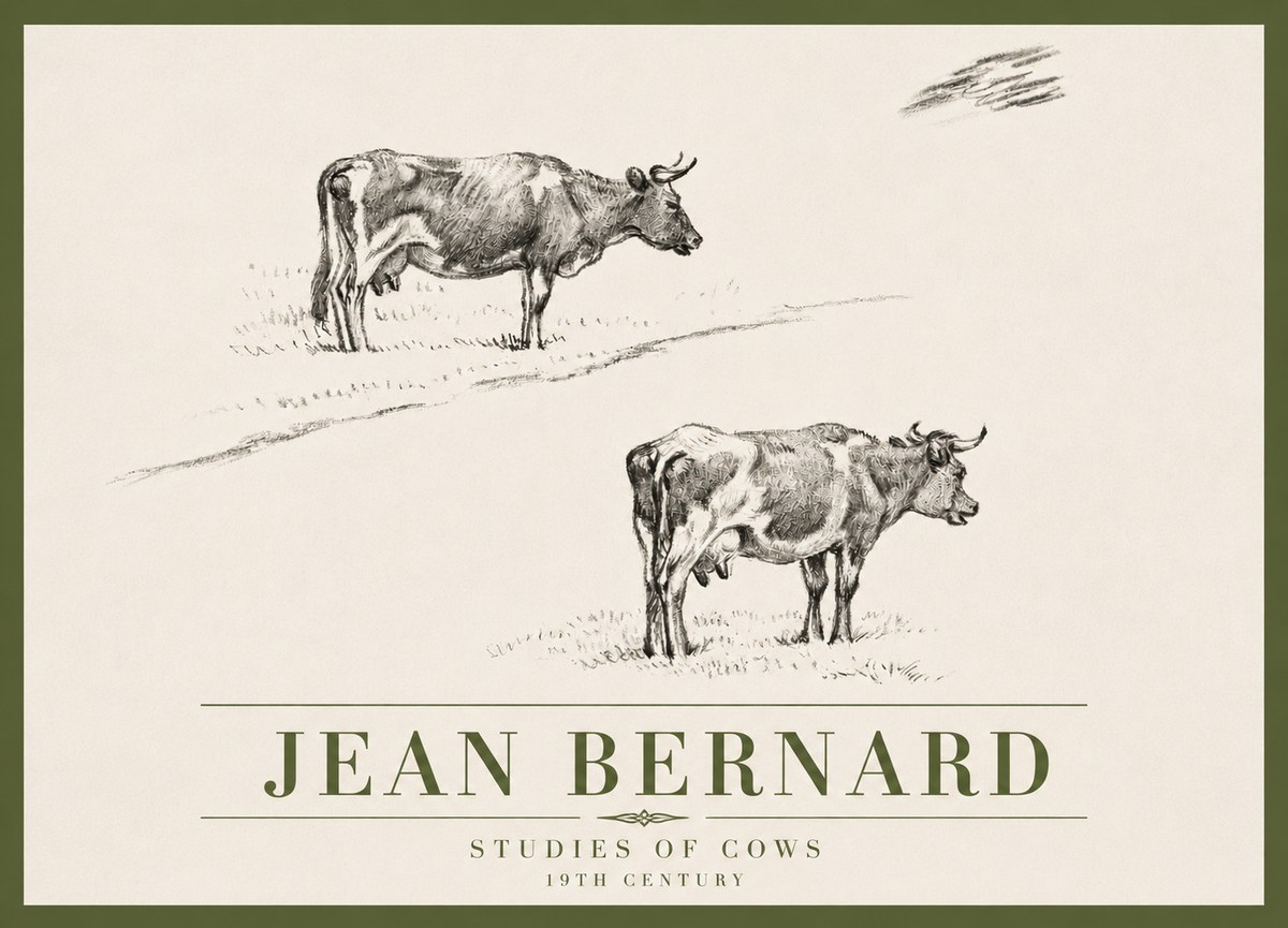 Jean Bernard Studies of Cows III No4 - Poszter