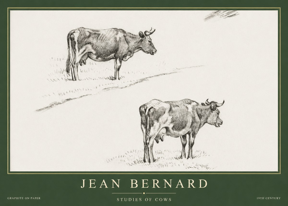 Jean Bernard Studies of Cows III No5 - Poszter