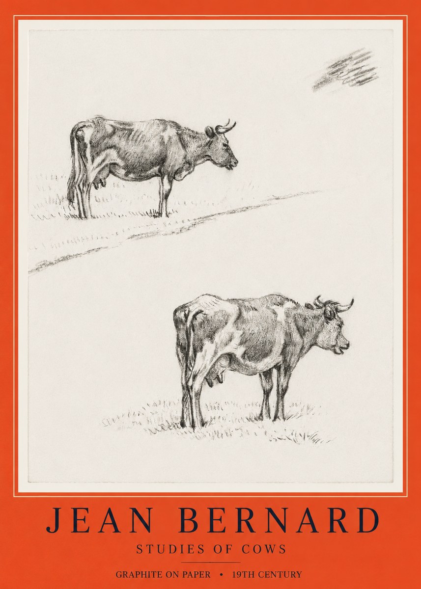 Jean Bernard Studies of Cows III No6 - Poszter