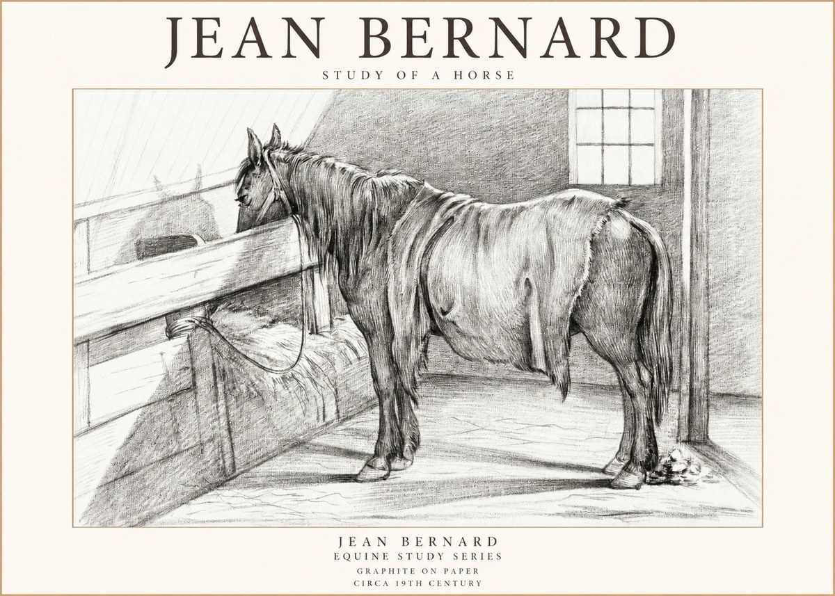 Jean Bernard Study of a Horse XIII No1 - Poszter