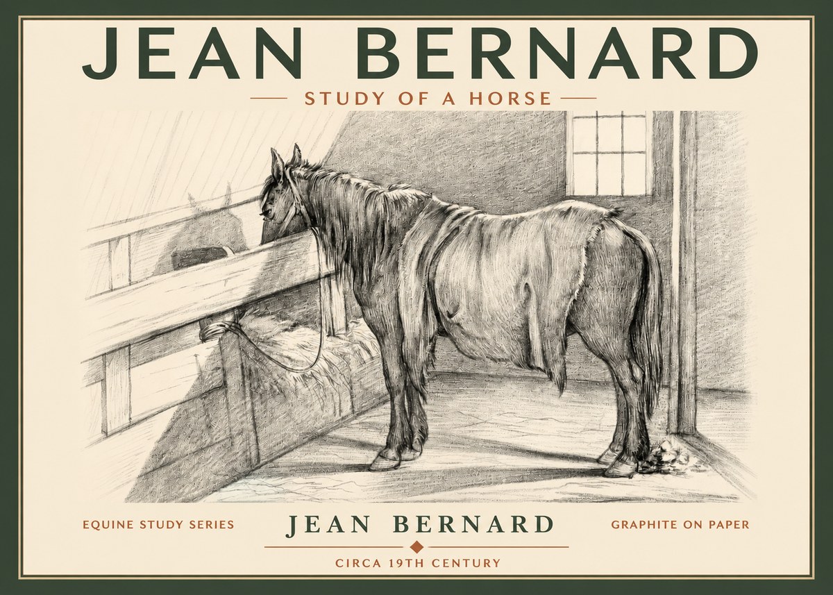 Jean Bernard Study of a Horse XIII No2 - Poszter