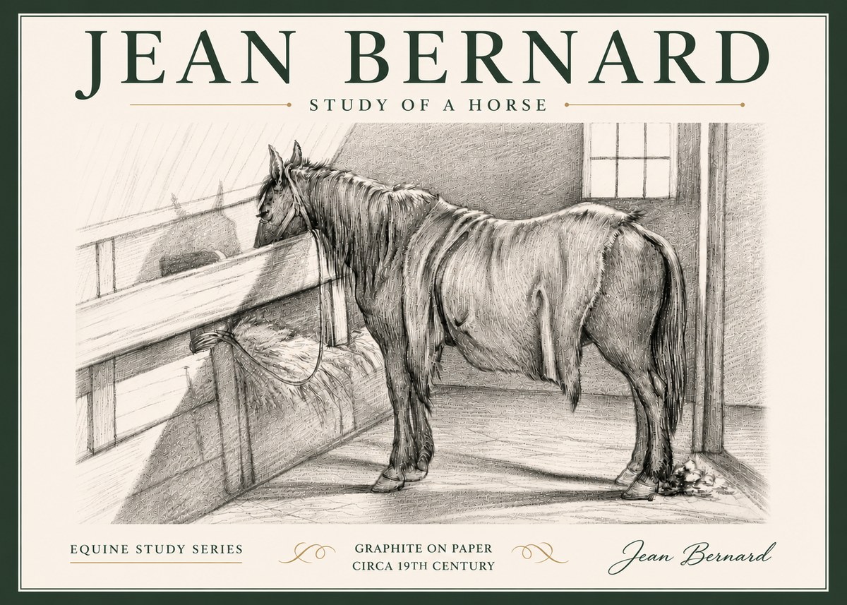 Jean Bernard Study of a Horse XIII No5 - Poszter