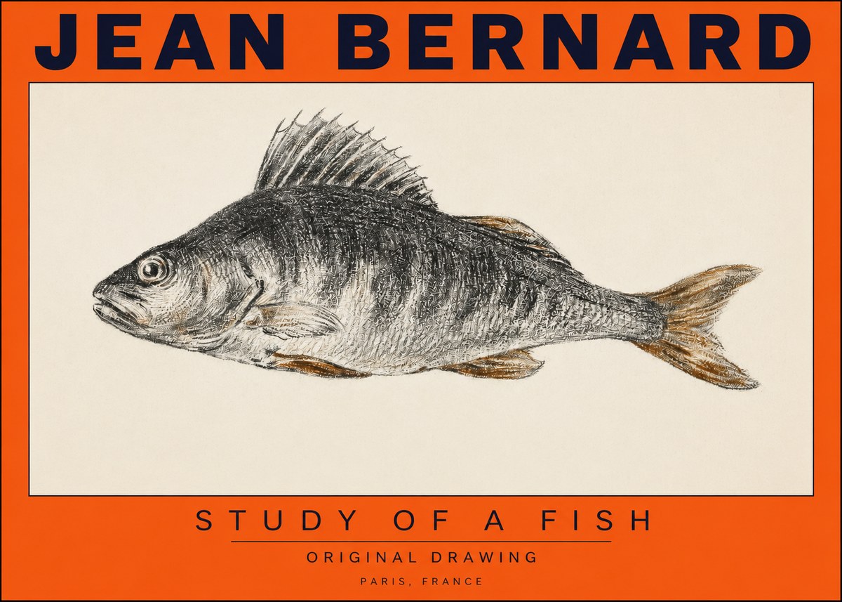 Jean Bernard Study of a Fish IV No2 - Poszter
