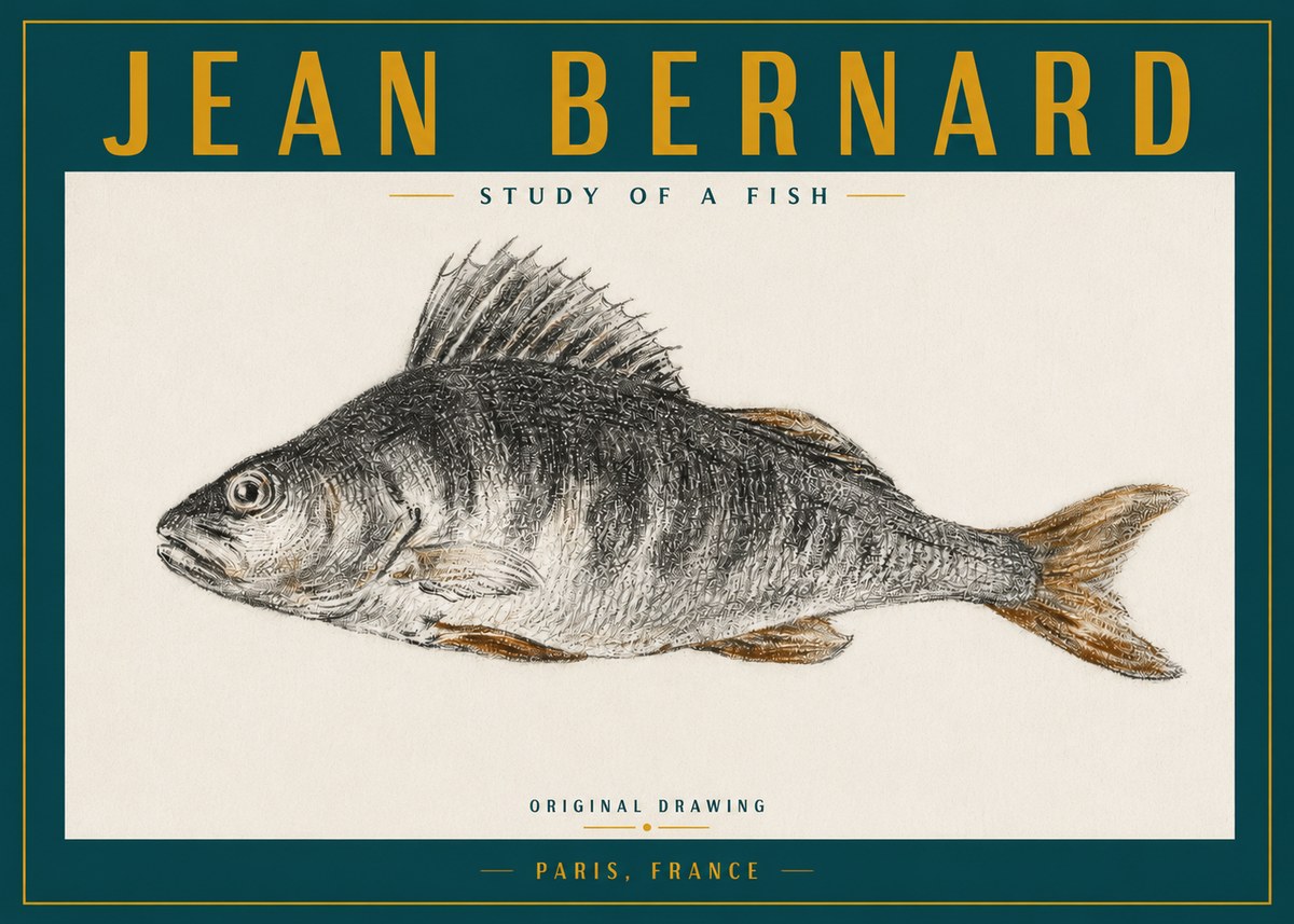Jean Bernard Study of a Fish IV No3 - Poszter