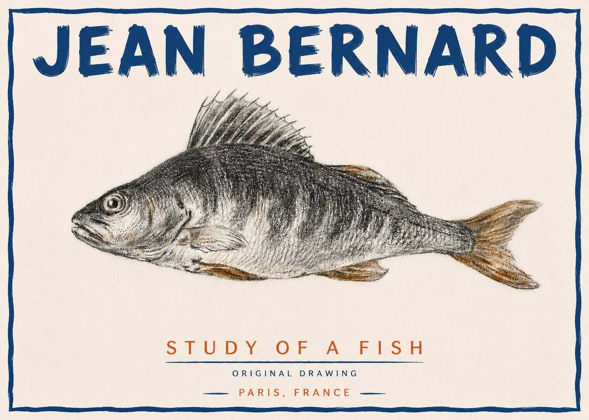 Jean Bernard Study of a Fish IV No4 - Poszter