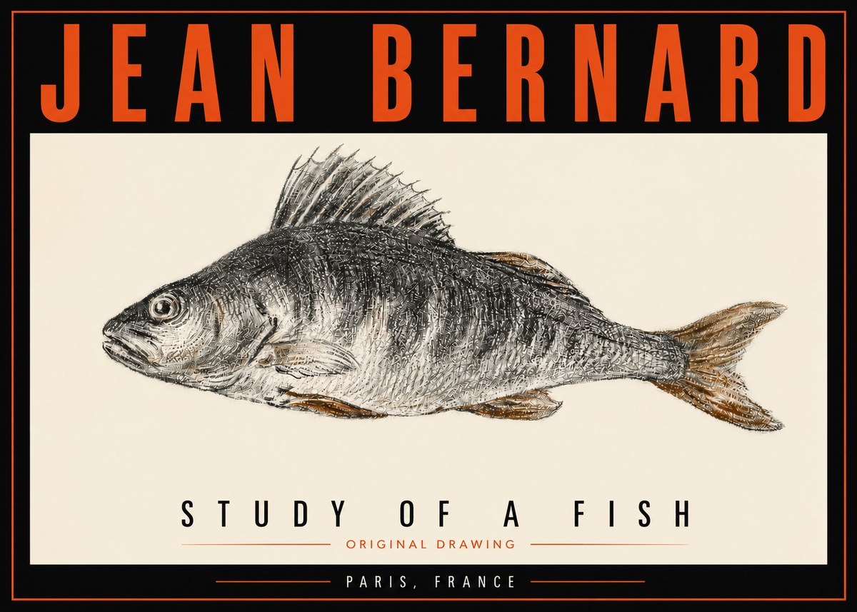Jean Bernard Study of a Fish IV No5 - Poszter