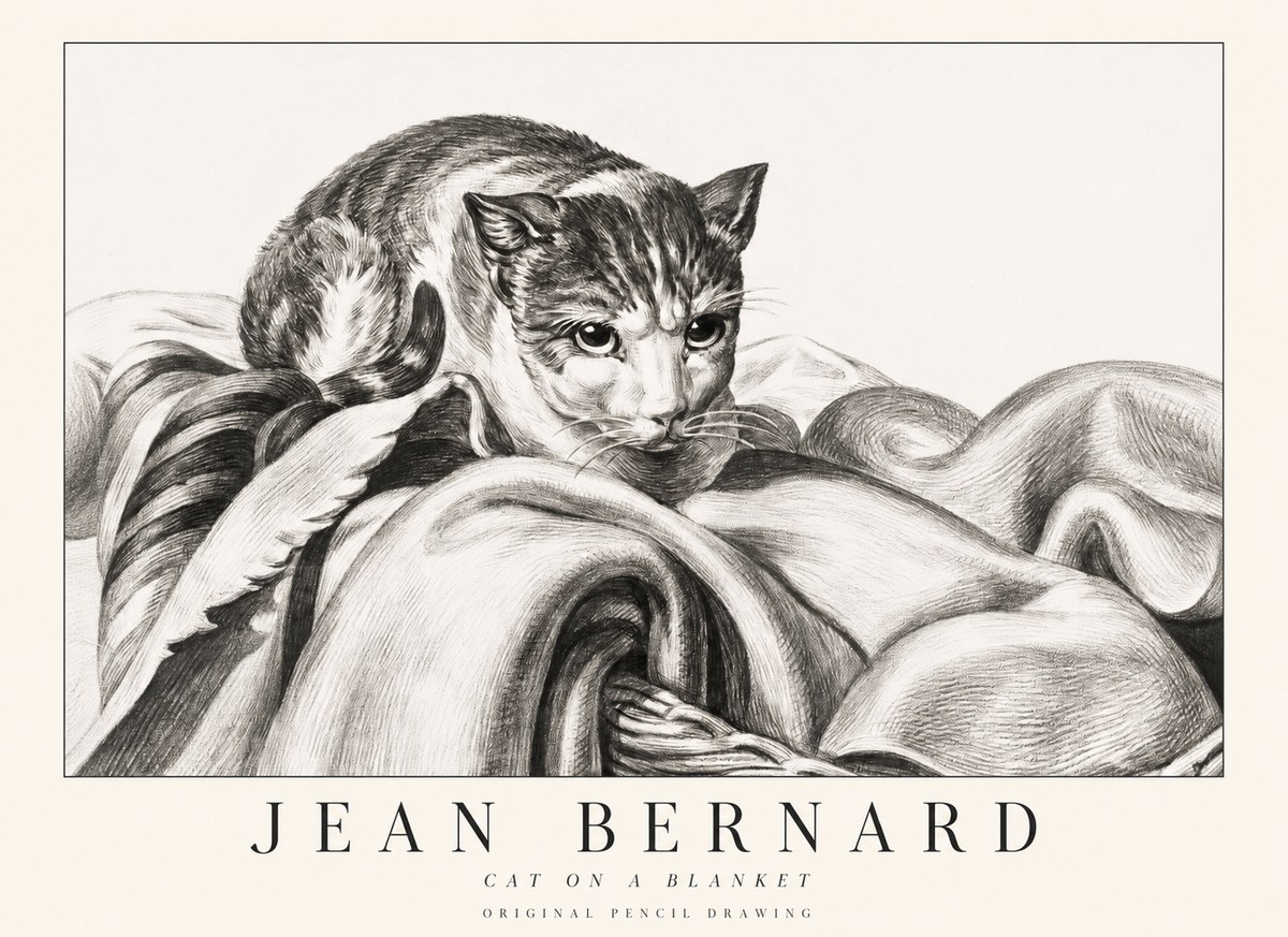 Jean Bernard Cat on a Blanket No1 - Poszter