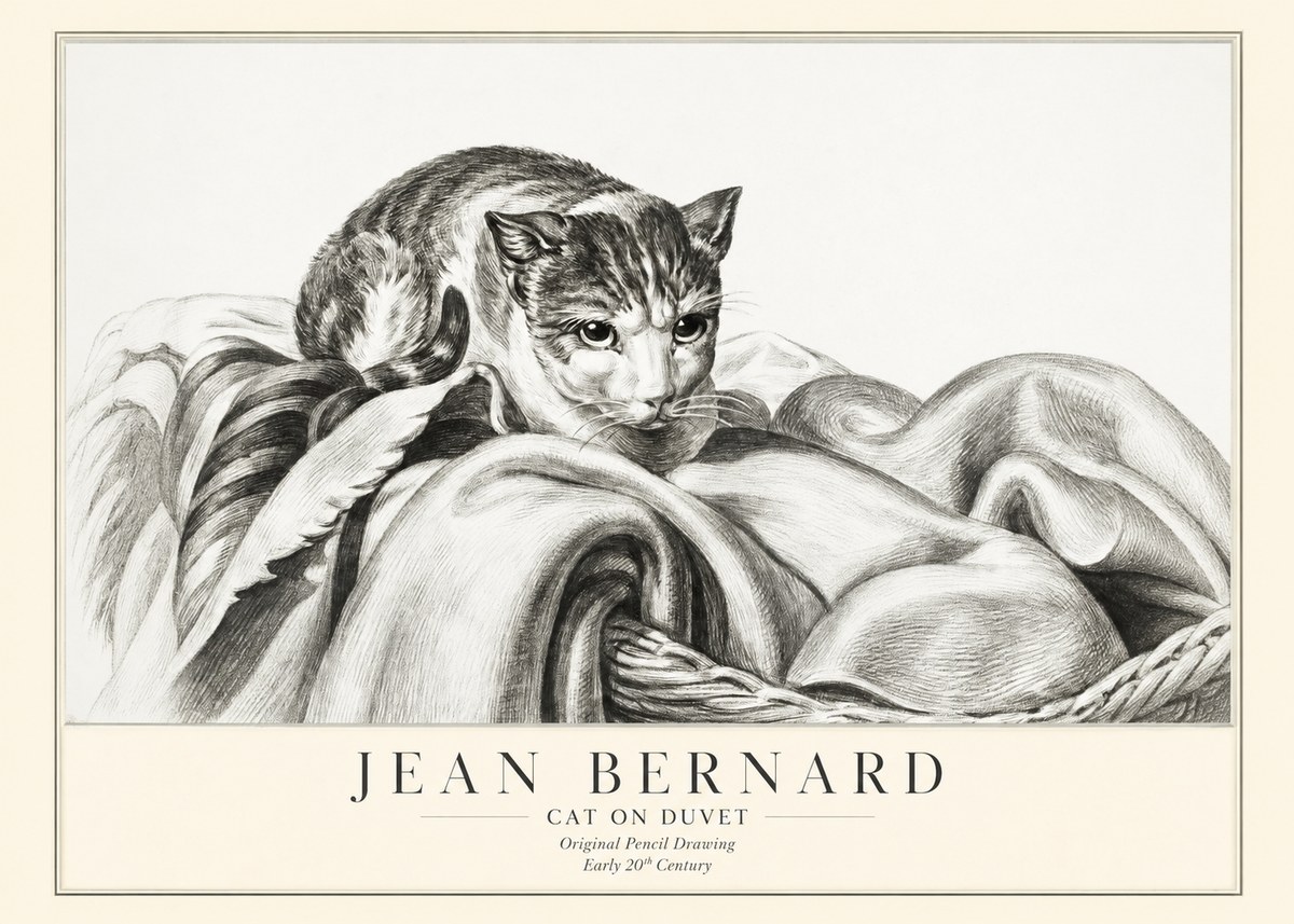 Jean Bernard Cat on a Blanket No3 - Poszter