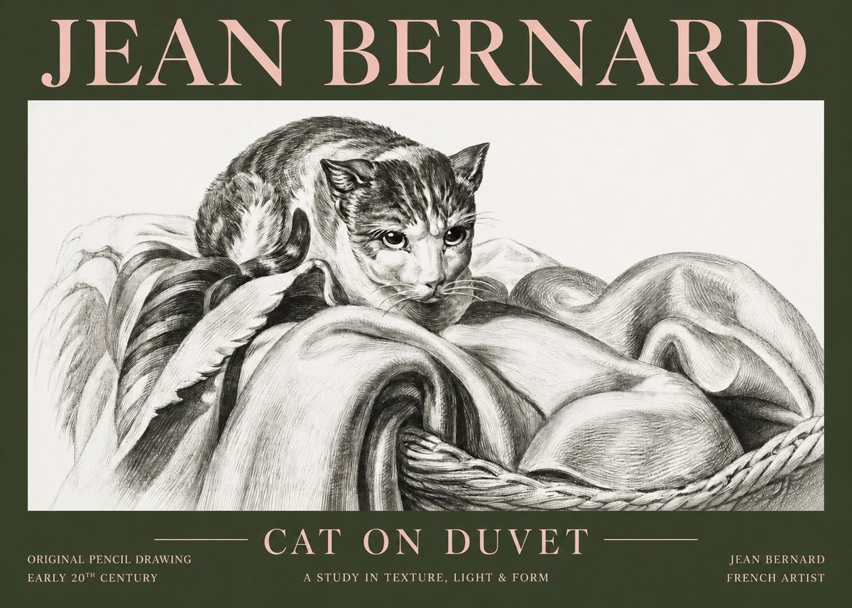 Jean Bernard Cat on a Blanket No5 - Poszter