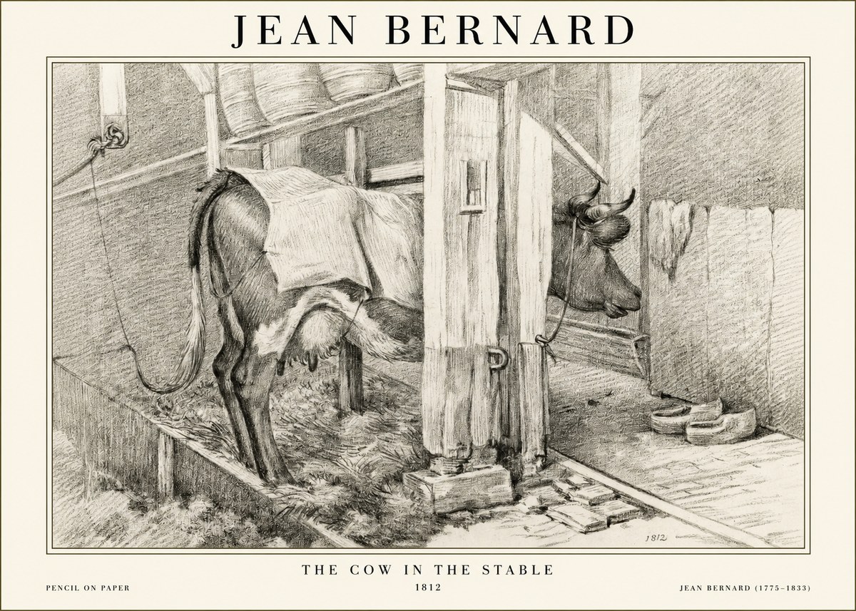 Jean Bernard The Cow in the Stable No1 - Poszter