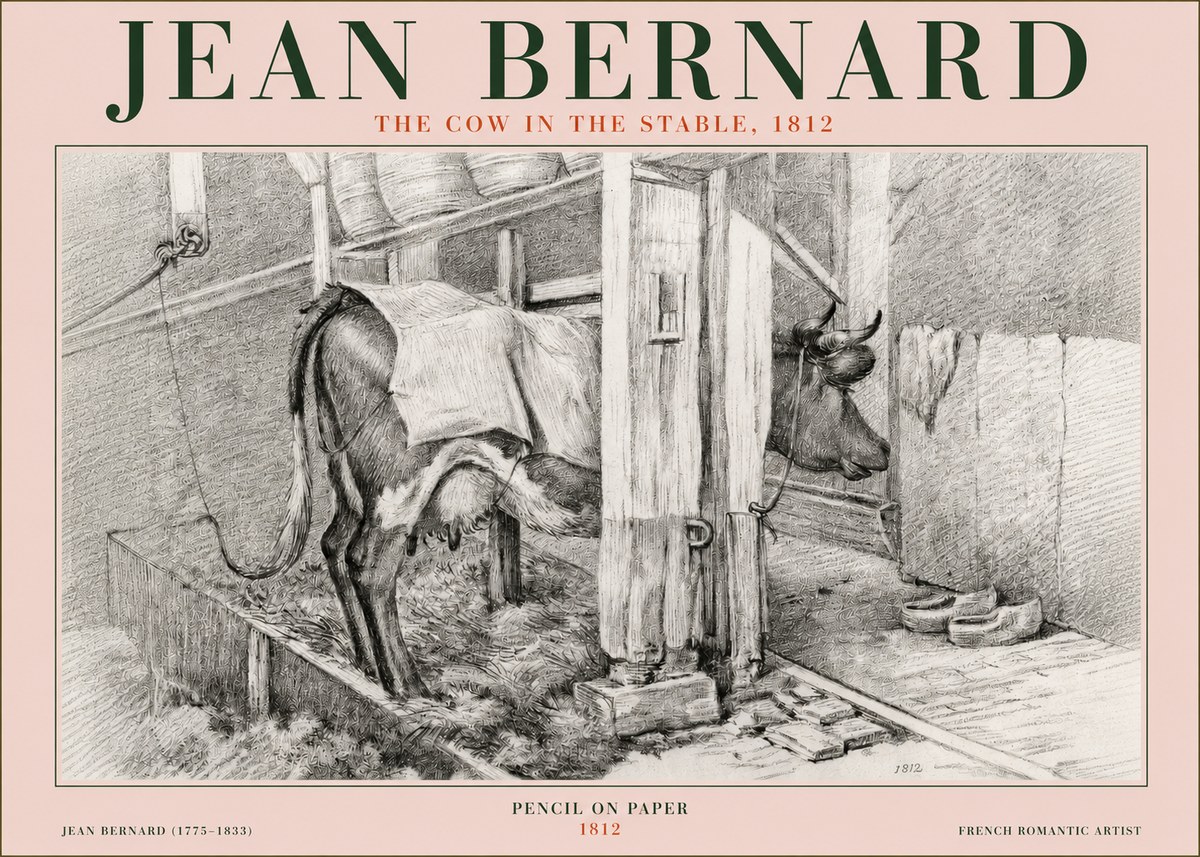 Jean Bernard The Cow in the Stable No3 - Poszter