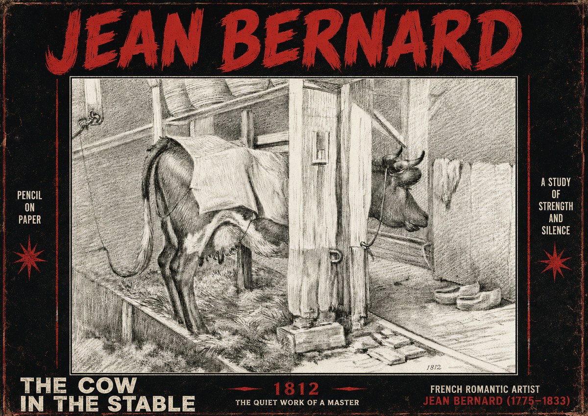 Jean Bernard The Cow in the Stable No4 - Poszter