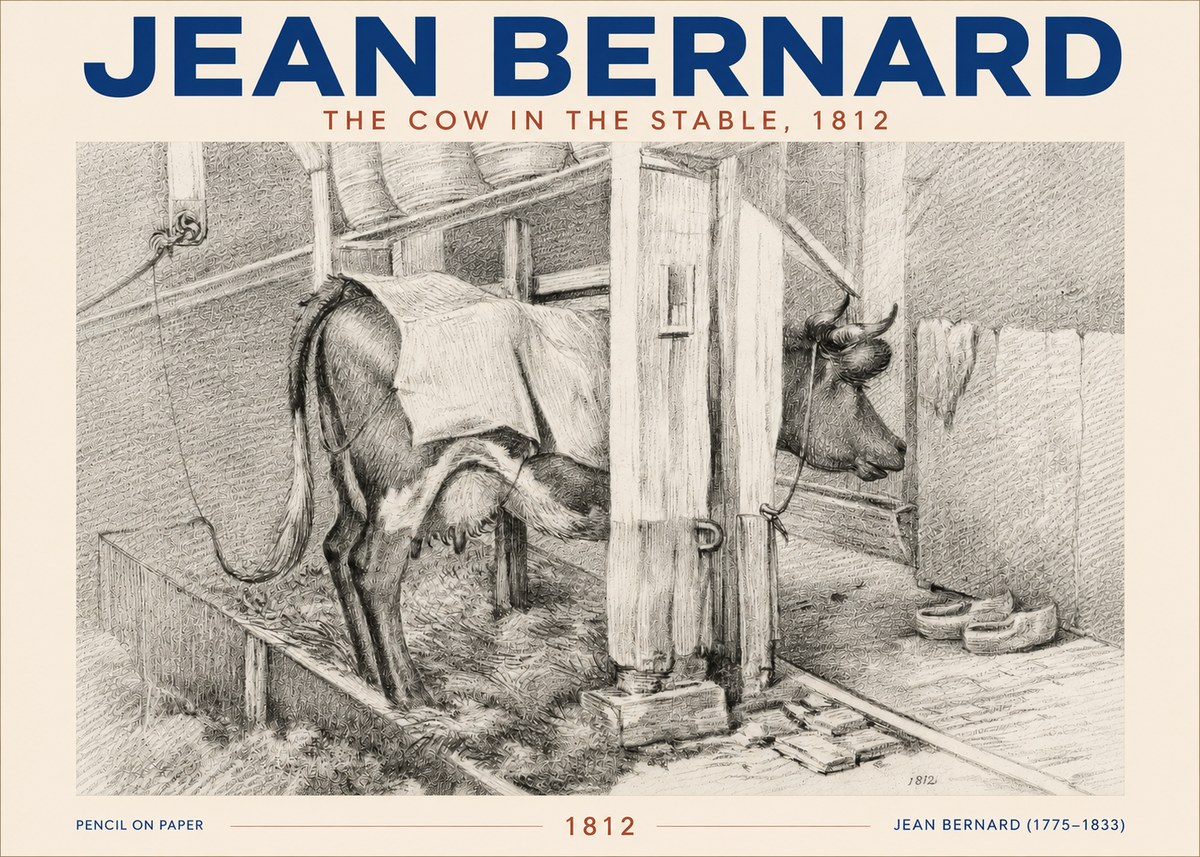 Jean Bernard The Cow in the Stable No5 - Poszter