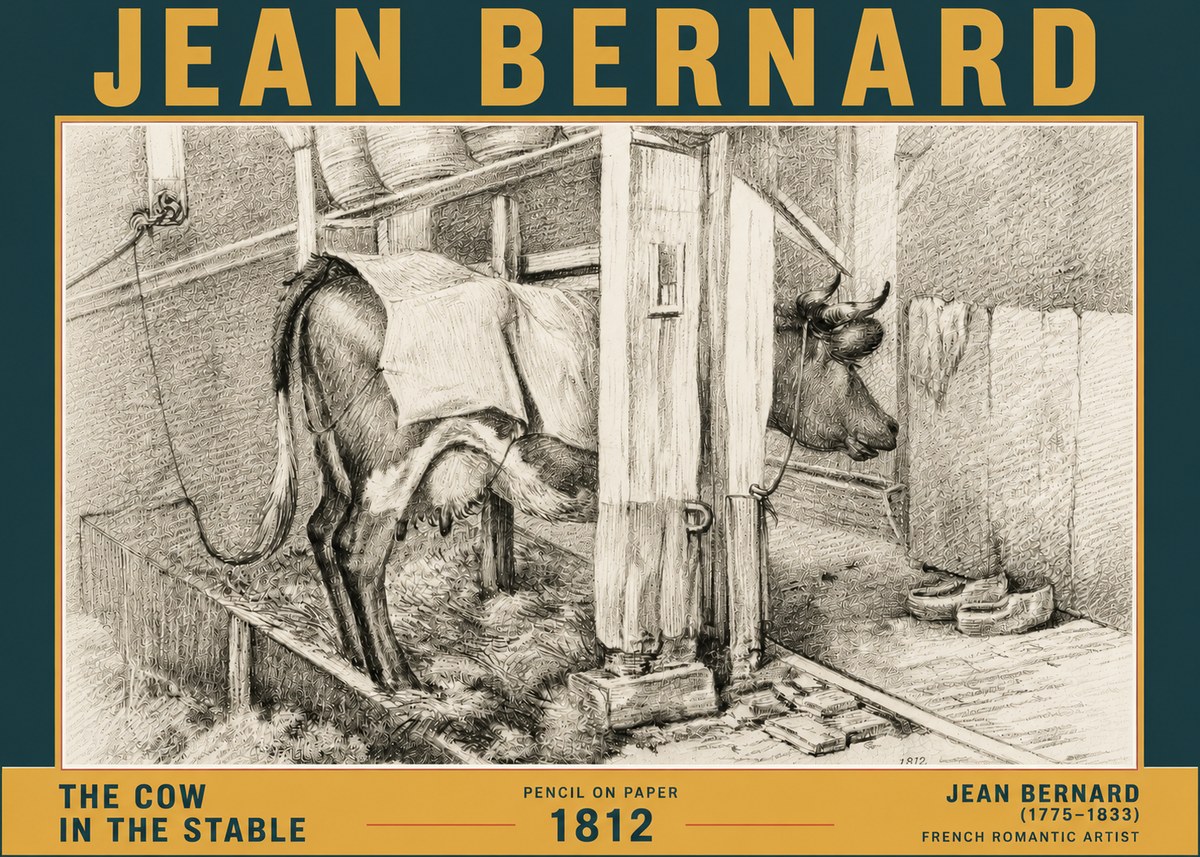 Jean Bernard The Cow in the Stable No6 - Poszter