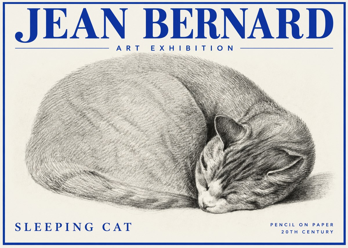 Jean Bernard Sleeping Cat IX No2 - Poszter