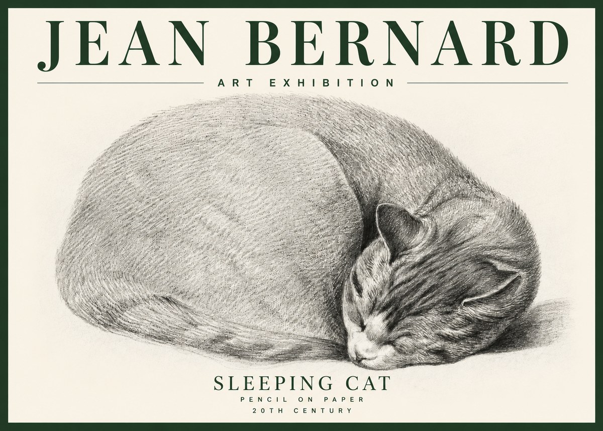 Jean Bernard Sleeping Cat IX No4 - Poszter