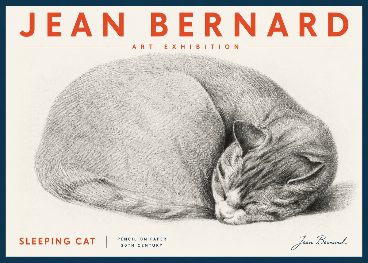 Jean Bernard Sleeping Cat IX No5 - Poszter