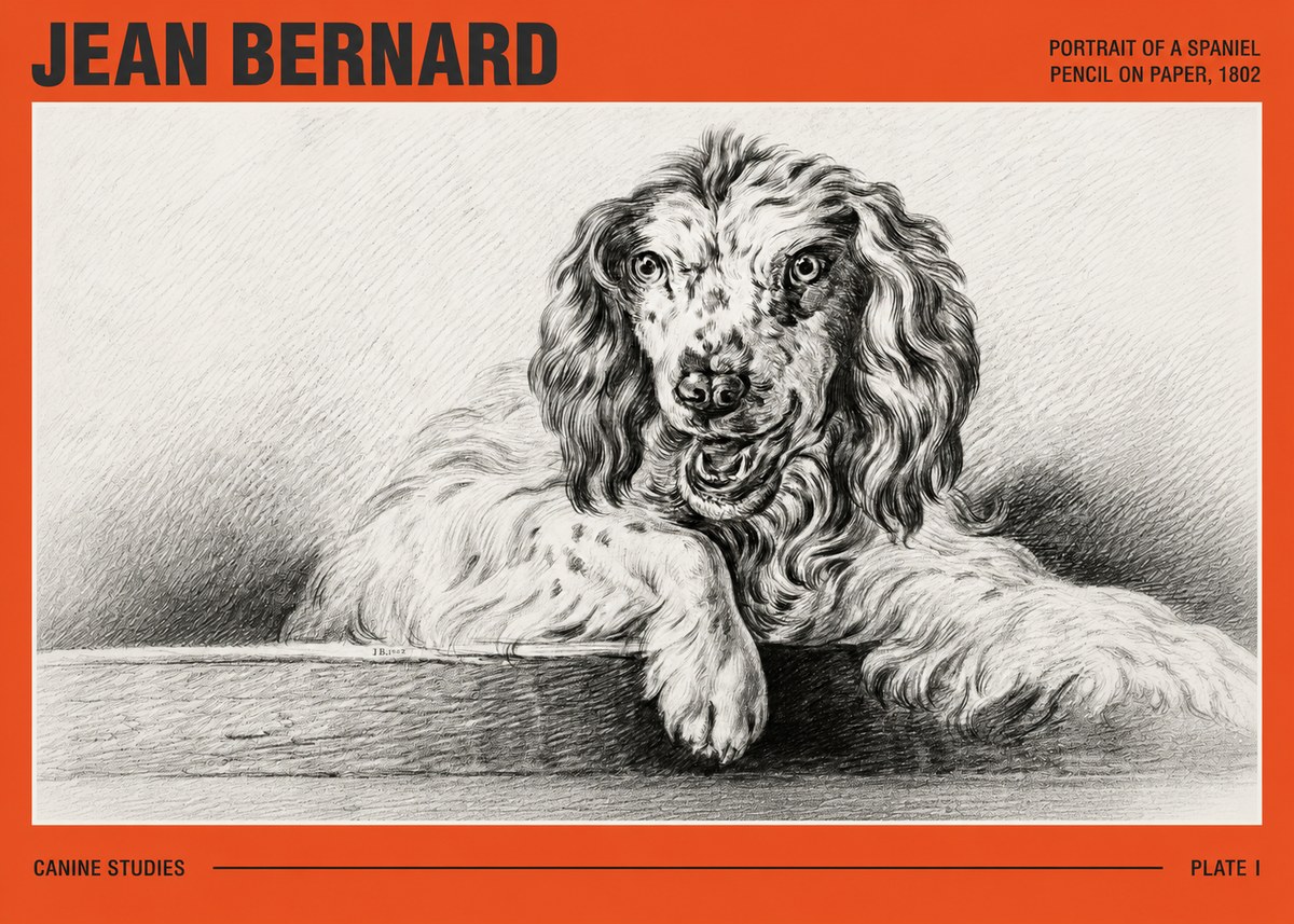 Jean Bernard Portrait of a Spaniel No3 - Poszter