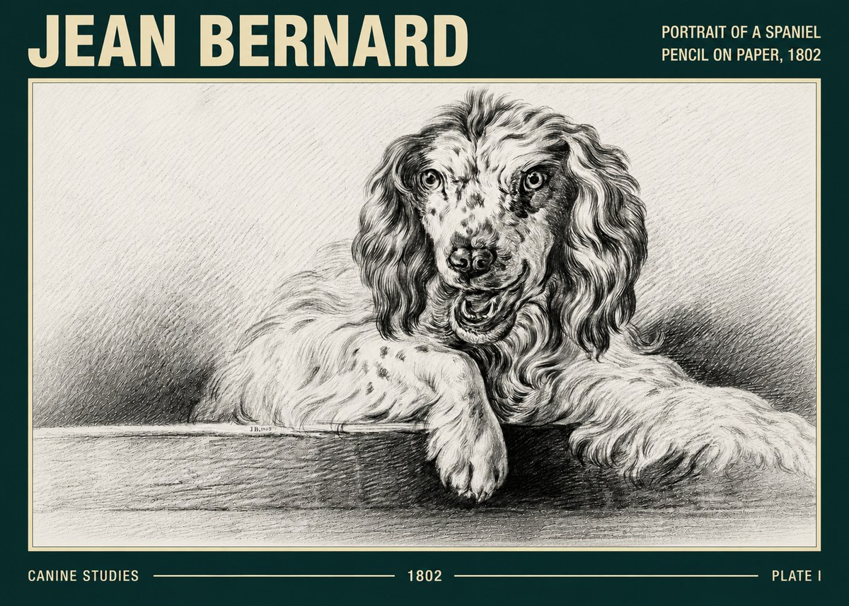 Jean Bernard Portrait of a Spaniel No5 - Poszter