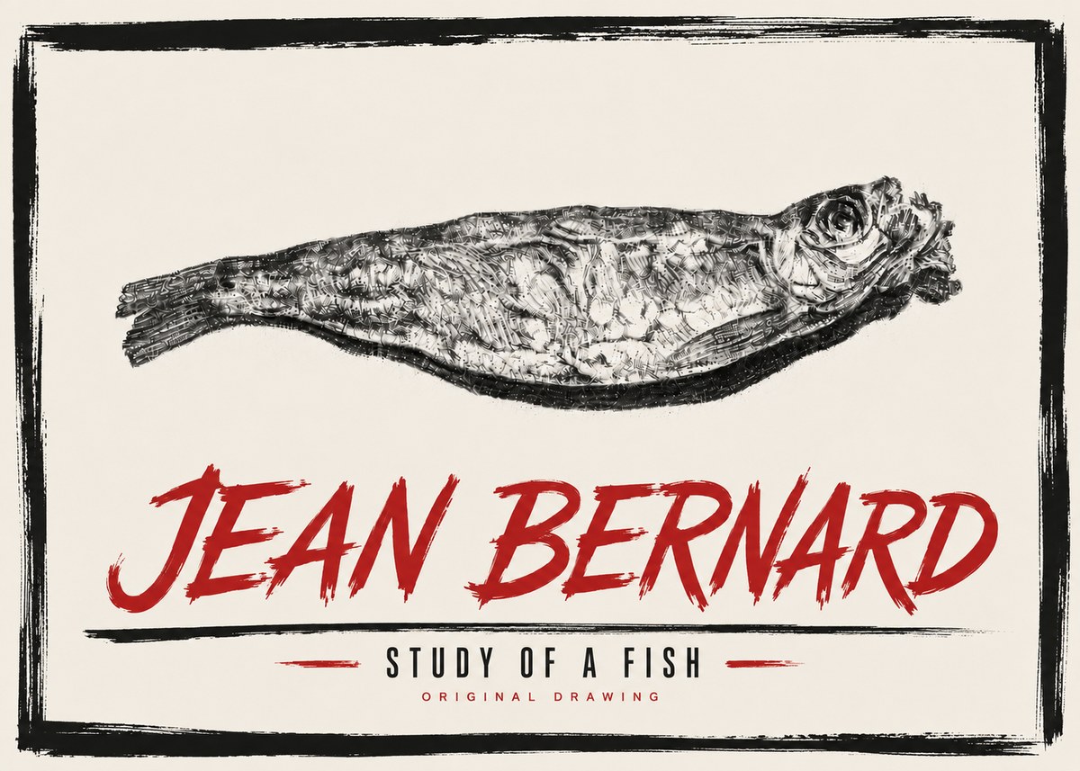 Jean Bernard Study of a Fish V No6 - Poszter