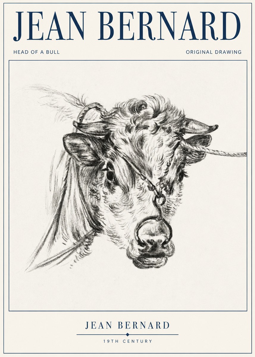 Jean Bernard Head of a Bull No1 - Poszter