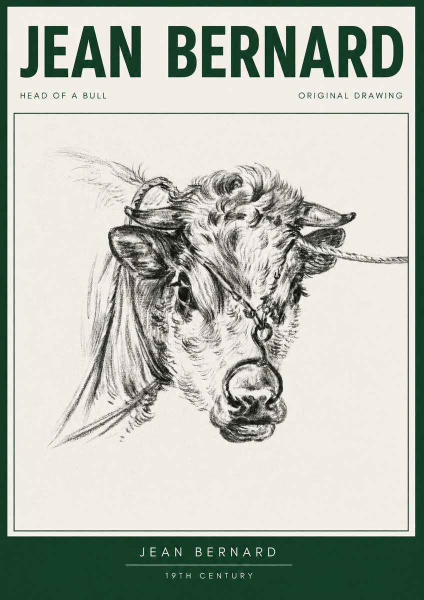 Jean Bernard Head of a Bull No3 - Poszter
