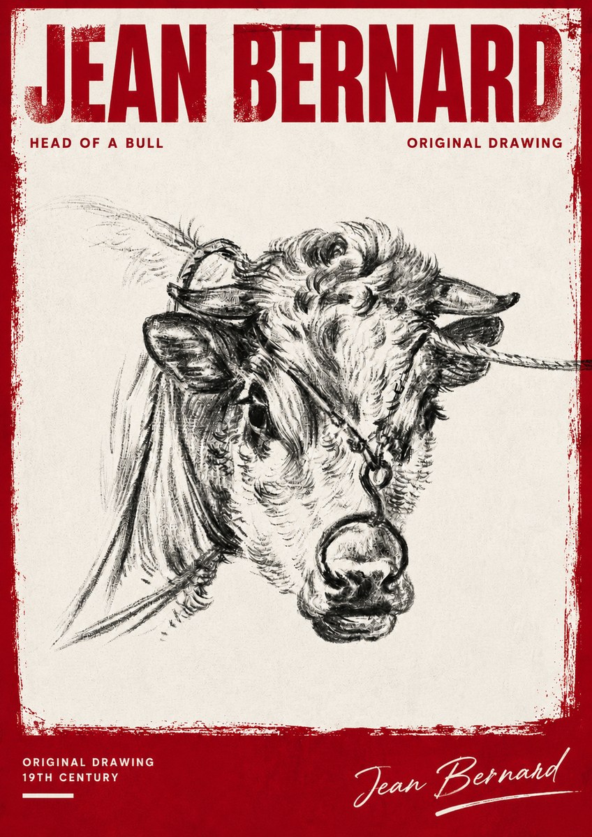 Jean Bernard Head of a Bull No4 - Poszter