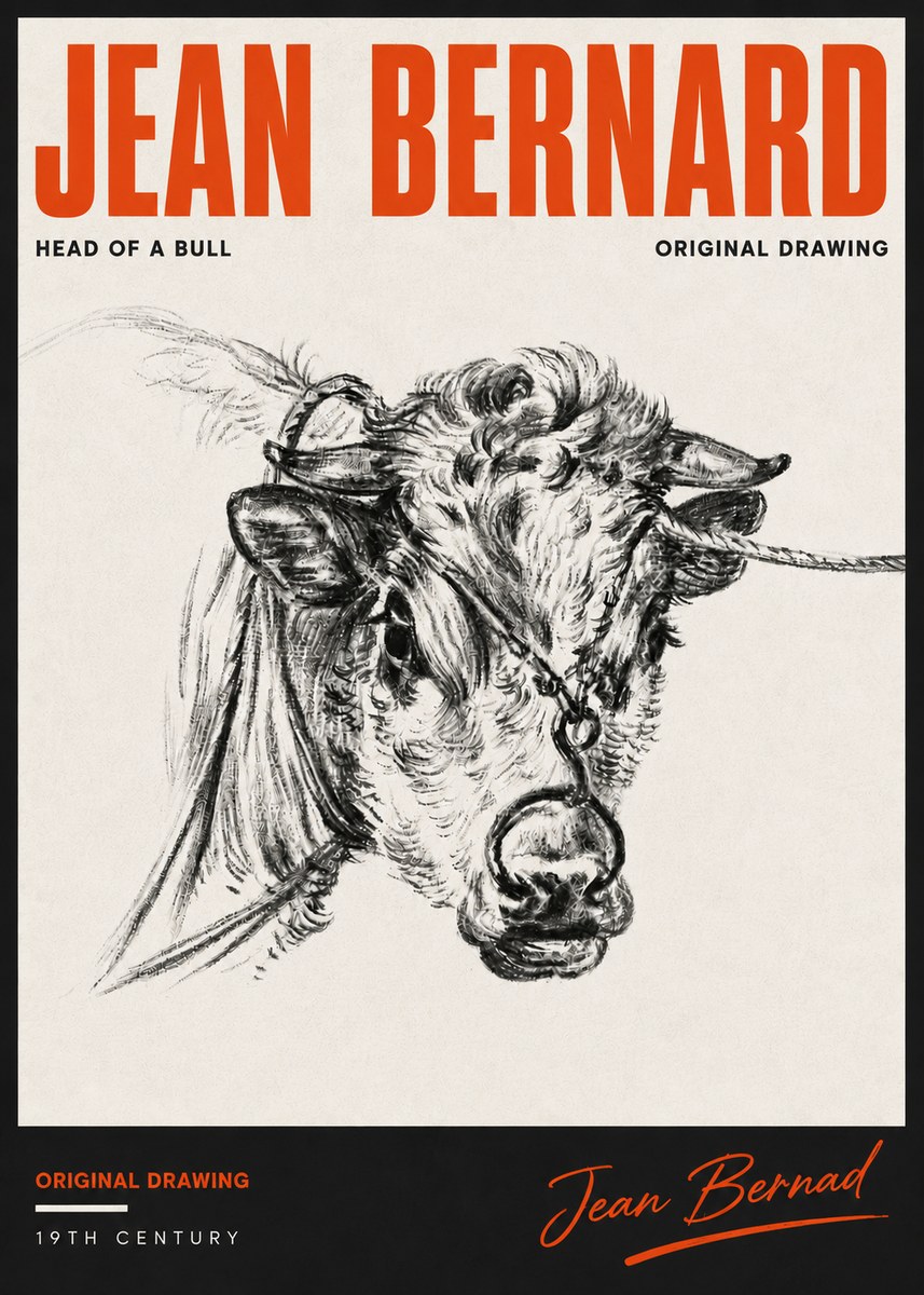 Jean Bernard Head of a Bull No6 - Poszter