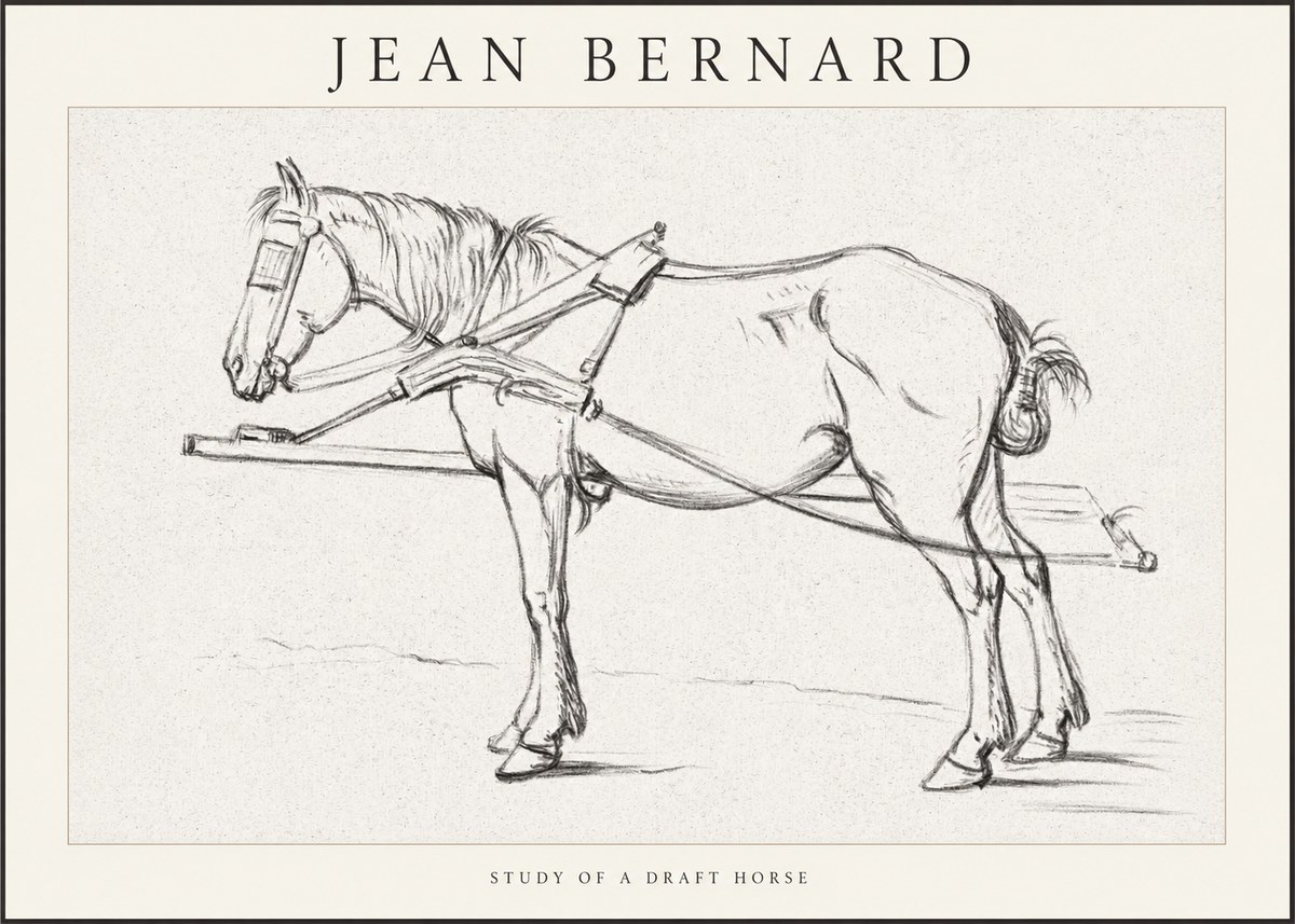 Jean Bernard Study of a Draft Horse II No1 - Poszter