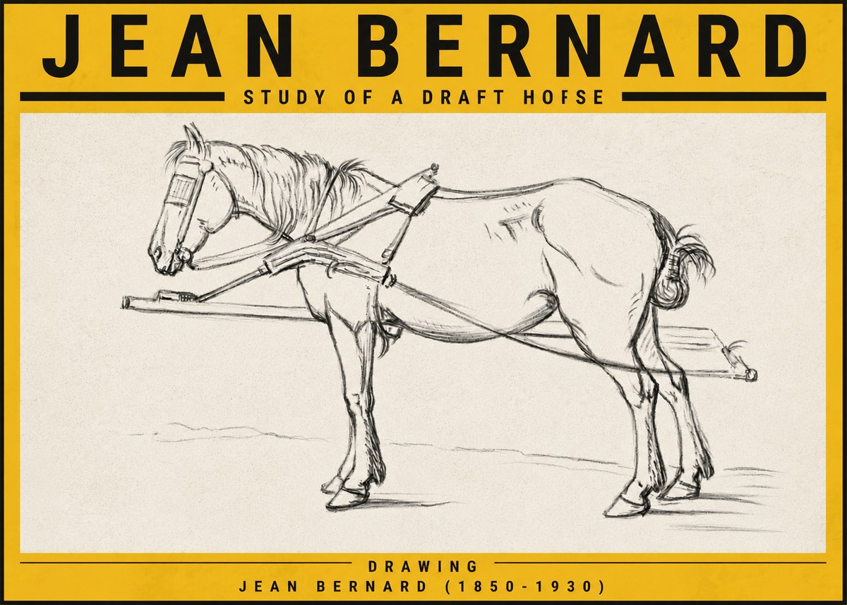 Jean Bernard Study of a Draft Horse II No5 - Poszter