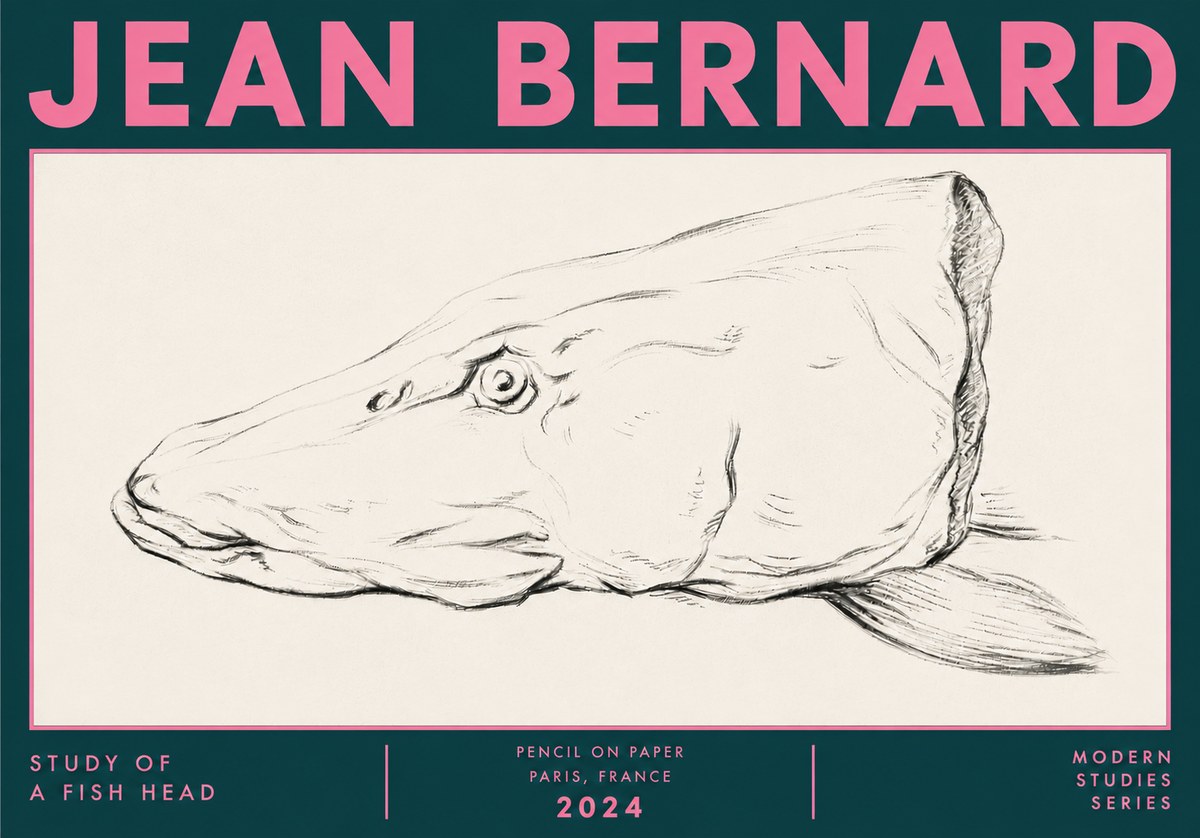 Jean Bernard Study of a Fish Head No6 - Poszter