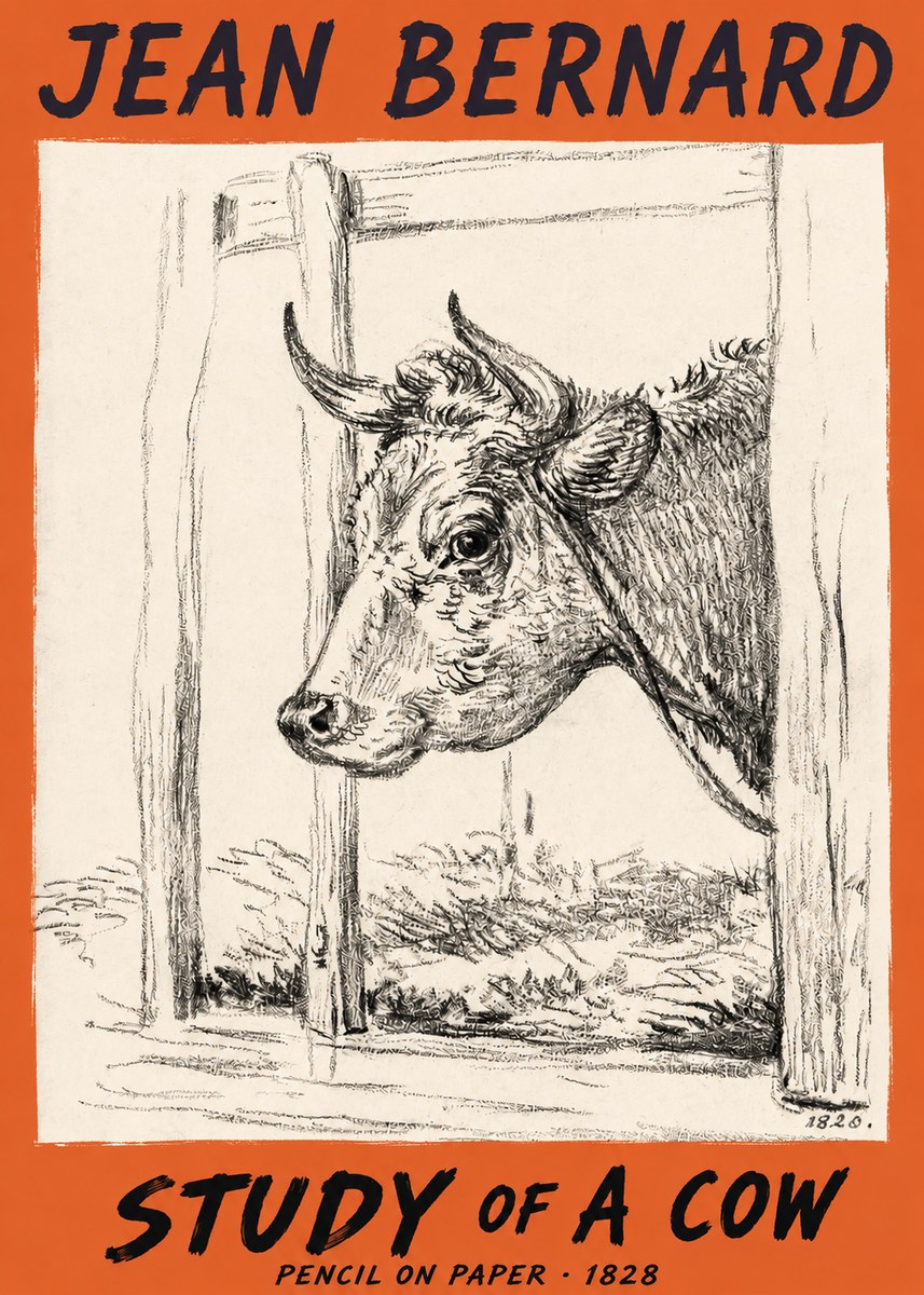 Jean Bernard Study of a Cow XVIII No2 - Poszter