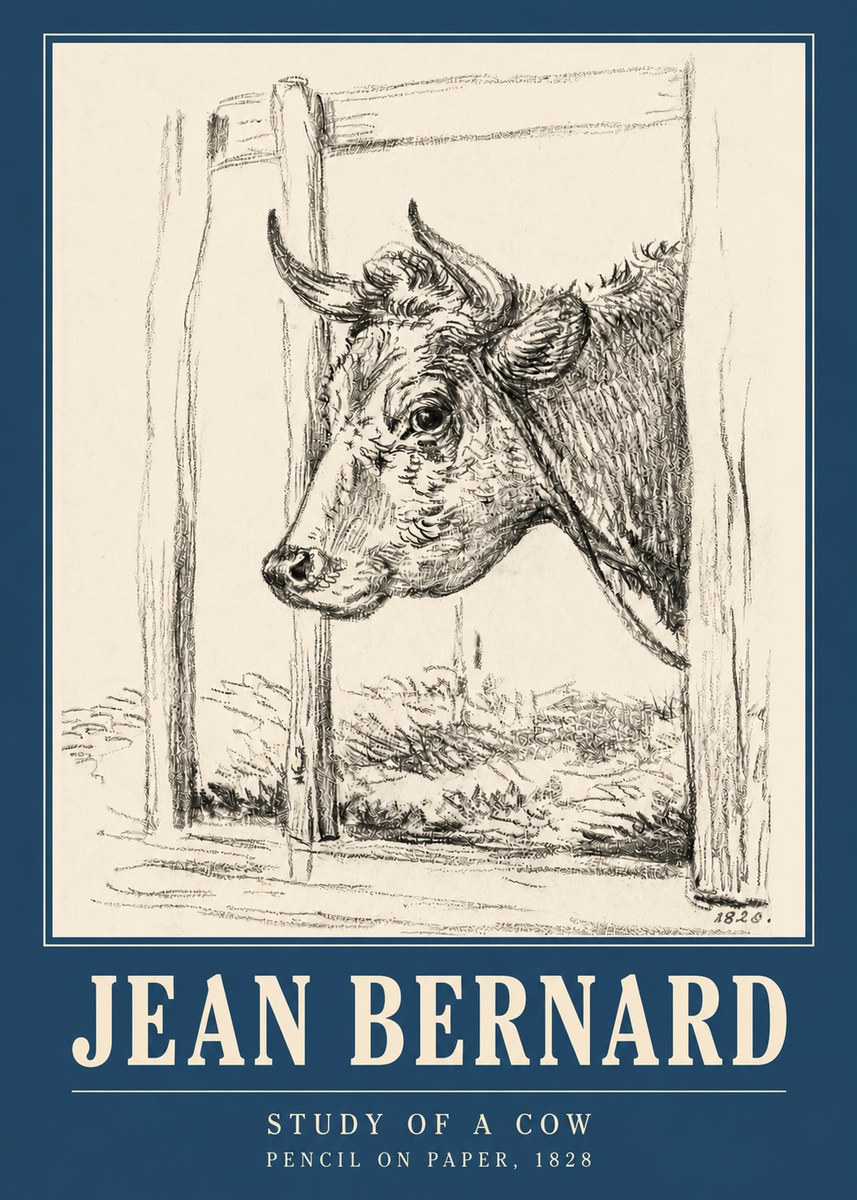 Jean Bernard Study of a Cow XVIII No3 - Poszter