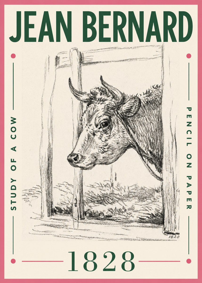 Jean Bernard Study of a Cow XVIII No4 - Poszter