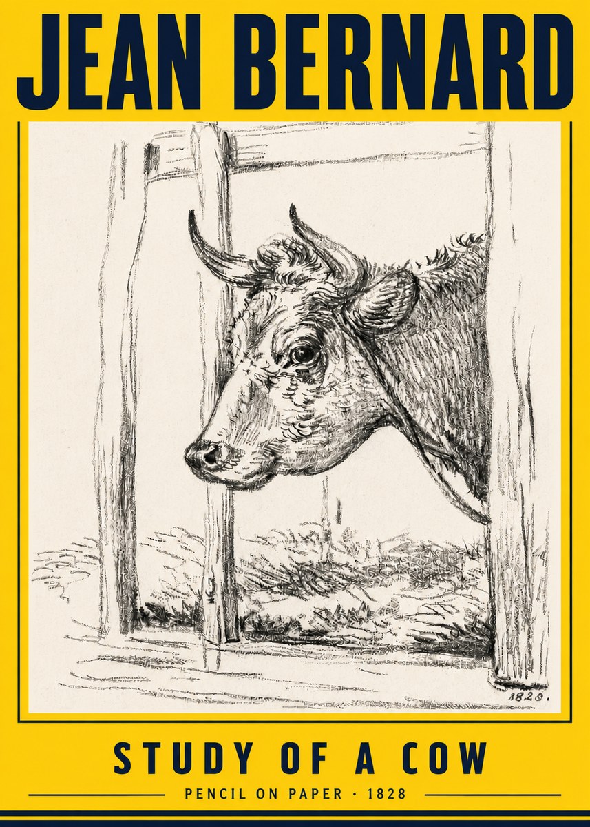 Jean Bernard Study of a Cow XVIII No6 - Poszter