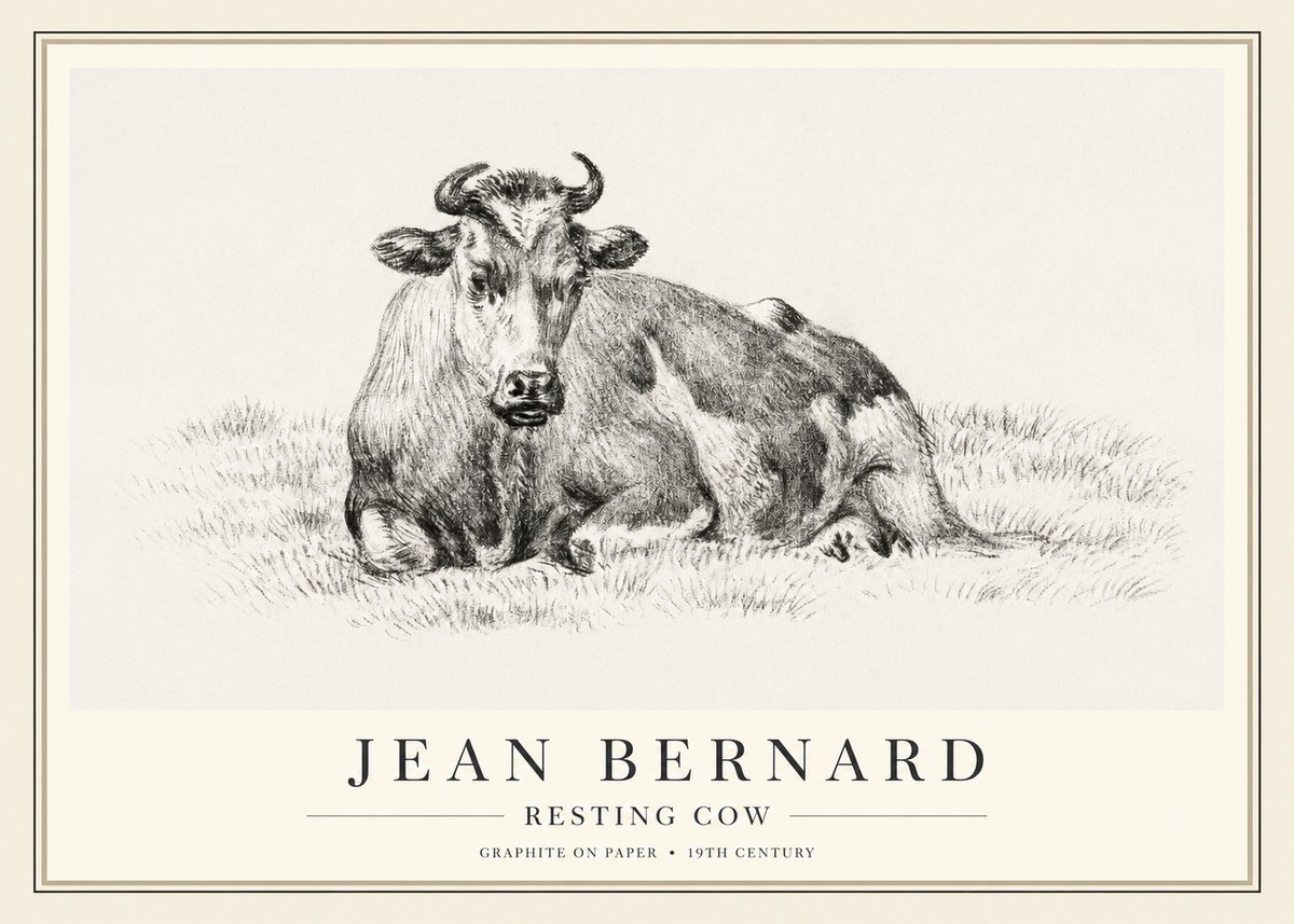 Jean Bernard Resting Cow V No1 - Poszter