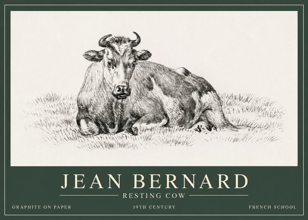 Jean Bernard Resting Cow V No3 - Poszter